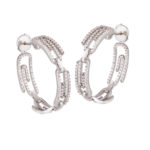Silver Paper Clip Hoops Earrings