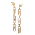 Silver Paper Clip Drop Earrings