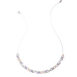 Silver Paper Clip Rainbow Choker